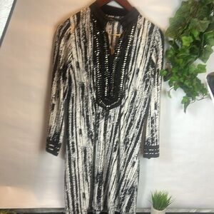 Calesas Black and White Knit Dress